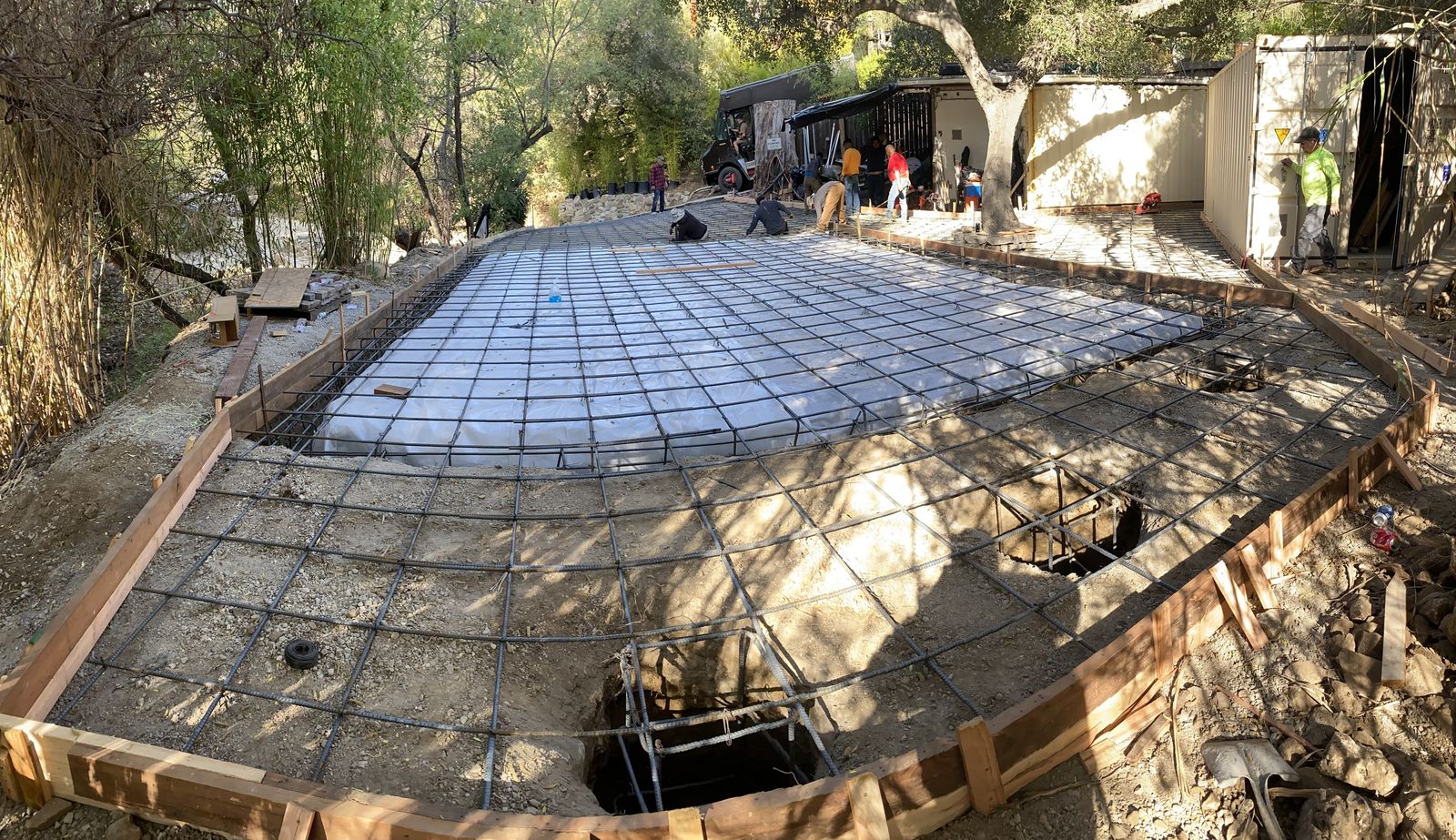Permit-ready job site with structural rebar